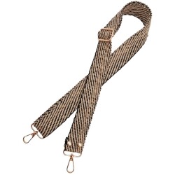 Angel Çanta Aksesuar 120x3 cm Jüt Kolon Çanta Sapı Siyah Renk Light Gold Metalli - 3