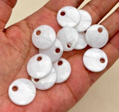 Angel Çanta Aksesuar Beyaz Renk 2 Cm Pul 100 Gr (Sedef Görünümlü Plastik) - 1