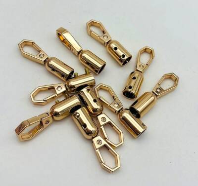 Angel Çanta Aksesuar 9 mm Light Gold Renk Kancalı Kovan 10 Adet - 1