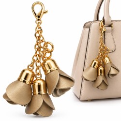 Angel Çanta Aksesuar 12 Cm Gül Anahtarlık, Gül Çanta Charmı Golden Renk - Angel Çanta Aksesuar