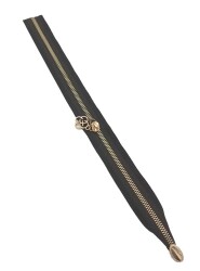 Angel Çanta Aksesuar Tek Stoplu 45 Cm Fermuar Light Gold Metal Siyah Renk - Angel Çanta Aksesuar