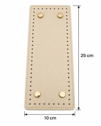 Angel Çanta Aksesuar 25x10 Cm Dikdörtgen Çanta Tabanı Krem Golden Metalli - Angel Çanta Aksesuar