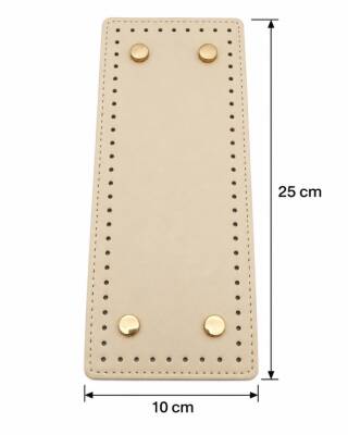 Angel Çanta Aksesuar 25x10 Cm Dikdörtgen Çanta Tabanı Krem Golden Metalli - 1