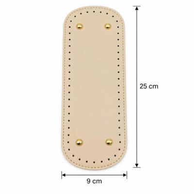 Angel Çanta Aksesuar 25x9 Cm Oval Çanta Tabanı Krem Golden Metalli - 1