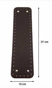 Angel Çanta Aksesuar Suni Deri 37x10 cm Dikdörtgen Çanta Taban Koyu Kahve Renk Silvery Aparatlı - 1