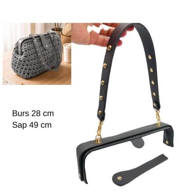 Angel Çanta Aksesuar 28 Cm Lüks Model Çanta Seti Gri Light Gold Metalli - 1