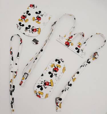 Angel Çanta Aksesuar Miki Mouse Desenli Sırt Çanta Seti Füme Metalli - 3