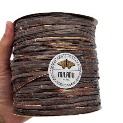 Angel Çanta Aksesuar Milano Rafya S25 Koyu Kahve Simli 100 gr - 1